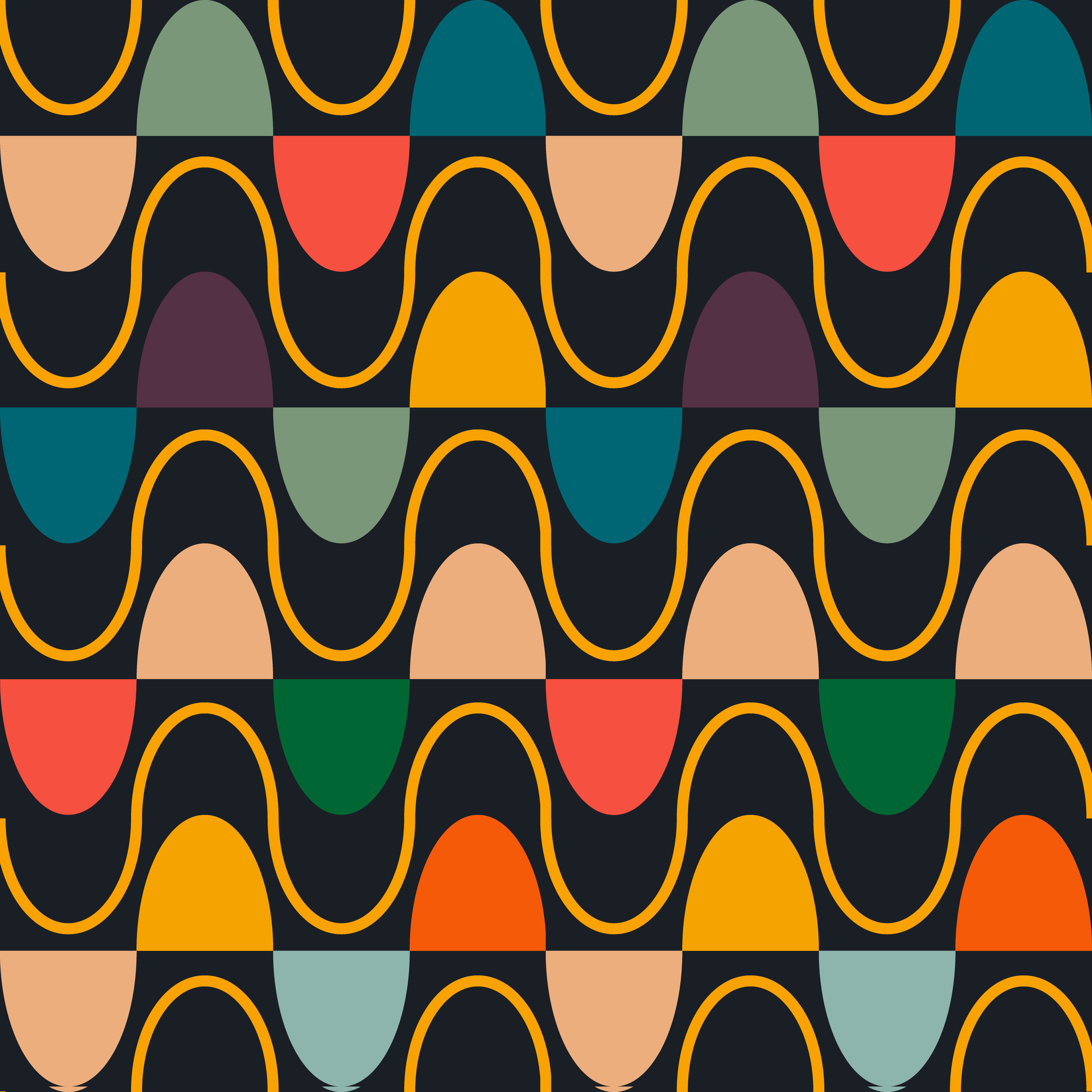 Retro pattern in the style of the 70s and 60s